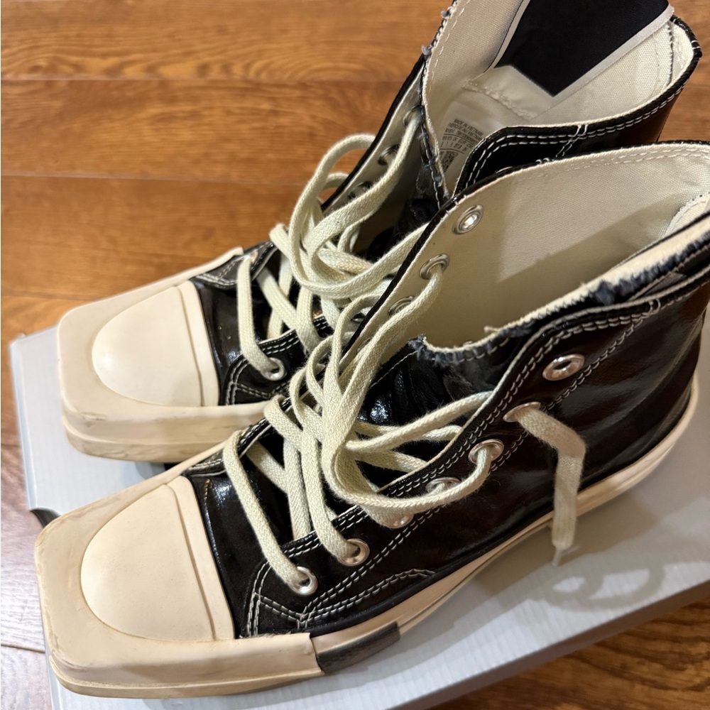 Converse Stylish Black and Cream High-Top Sneakers